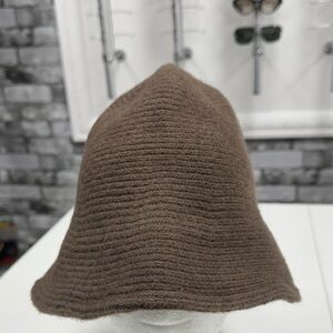 Brown Knit Bucket Hat